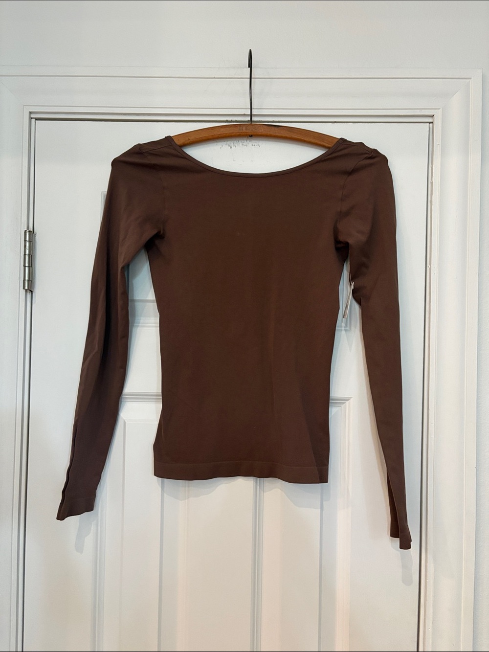 NWT Intimately Free People Low Back Seamless Long Sleeve Top Brown M/L